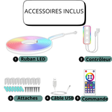 ✨Transformez Chaque Espace avec Notre Bande Lumineuse RGBIC Intelligente… en 1 Clic !